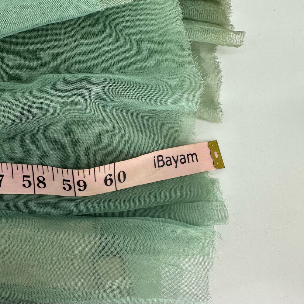 Elegant Green Tiered Women's Dress - Picture 11 of 13
